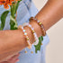 Supernova arc-en-ciel | Or | Bracelet de perles en macramé de verre Galaxy